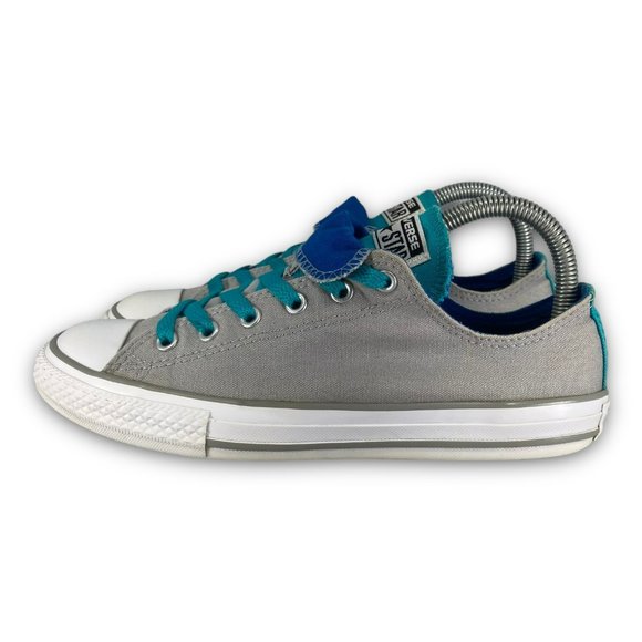 Converse Chuck Taylor All Star Sneakers 645241F Double Tongue Gray Blue Youth 5 - Picture 2 of 9
